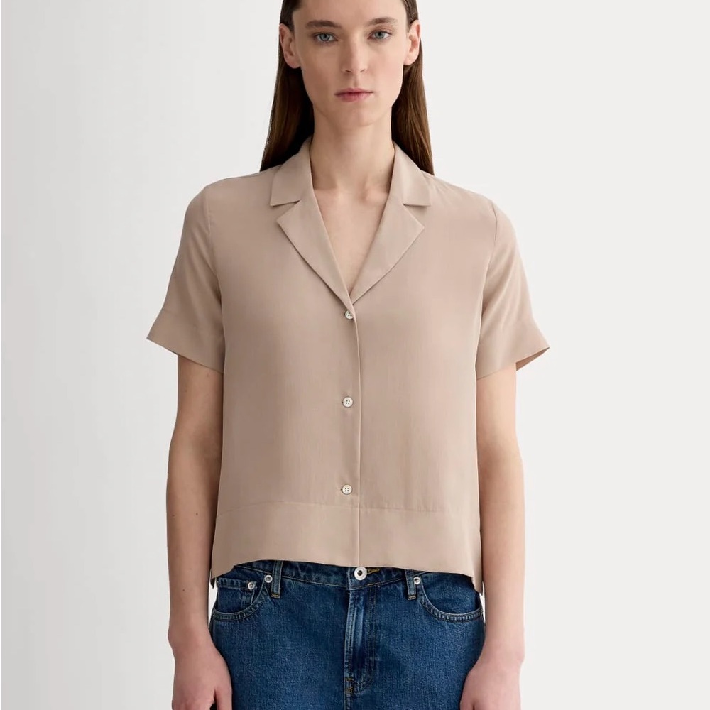 Everlane Washable Silk Button Up Top